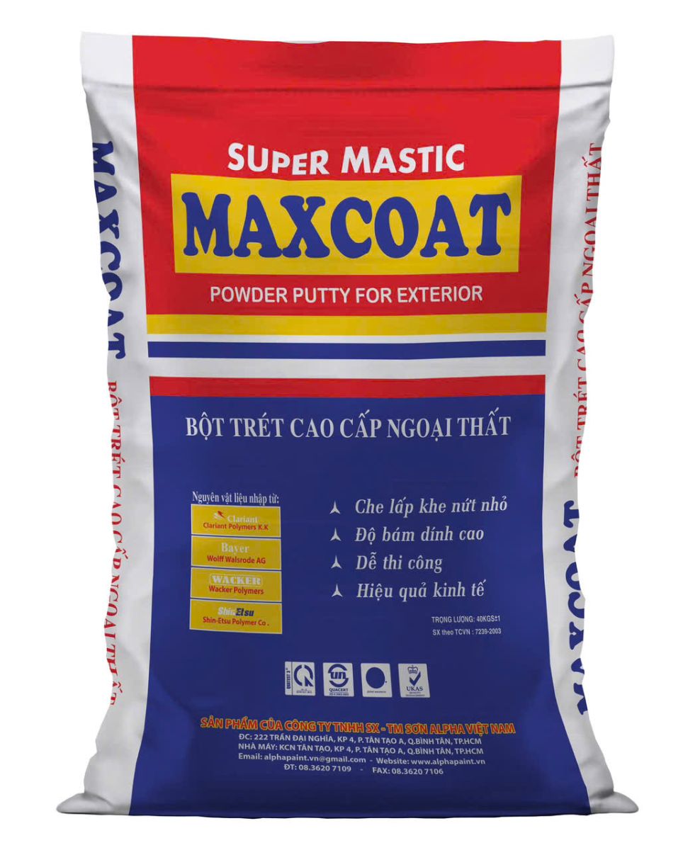 Bột trét cao cấp ngoại thất Super Mastic Maxcoat