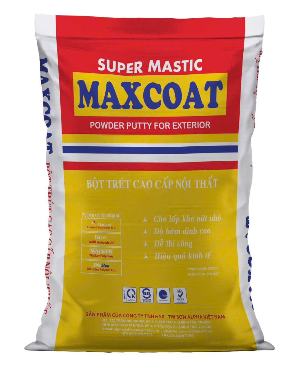 Bột trét cao cấp nội thất Super Mastic Maxcoat